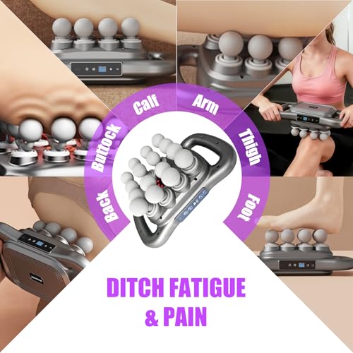 Homlume Massage Gun Deep Tissue with 16 Heads, 9 Modes & 9 Levels – Full Body Muscle Massager for Fascia, Electric Percuss...