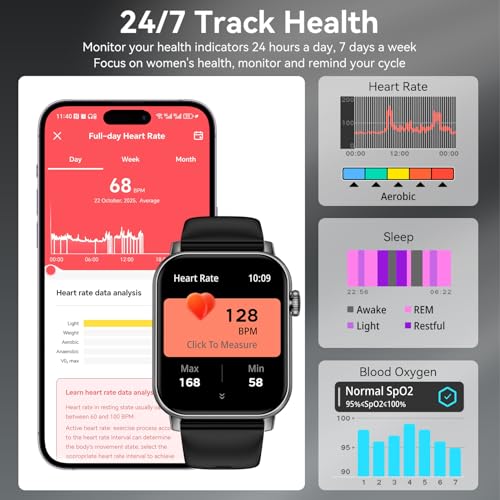 Smart Watches for Men Women, 1.83" HD Touchscreen with Bluetooth Calling, IP68 Waterproof Fitness Tracker, 120+ Sport Mode...