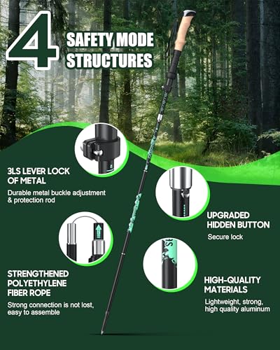 Trekking Poles for Hiking I Carbon or Aluminum Hiking Poles Ultra Lightweight I Adjustable Trekking Poles for Women and Me...