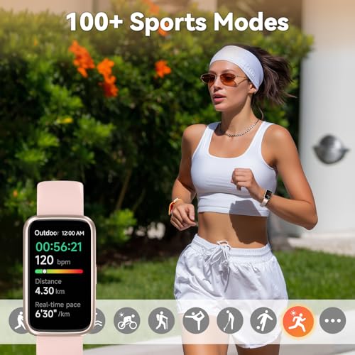 Pedometer Watch No App/Phone Required Slim Fitness Tracker, 30 Meters Waterproof 1.47'' Smart Watch, Heart Rate & Blood Ox...