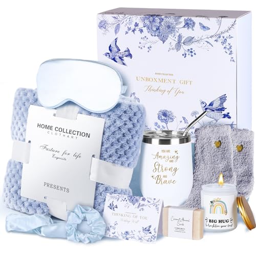 UNBOXMENT Get Well Soon Gifts for Women, Self Care Package with Blanket, Spa Gift Basket for Sick Friends, Feel Better Aft...