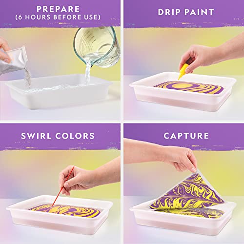 NATIONAL GEOGRAPHIC Marbling Paint Kit for Kids - Create 12 Sheets of Marble Art with Paints & Water, Painting Arts and Cr...