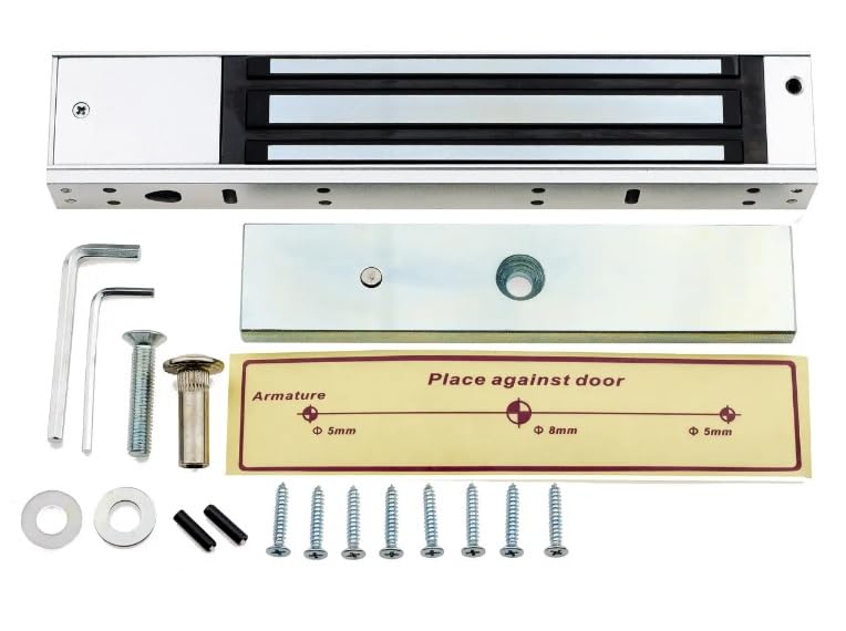 Stainless Waterproof Door Access Control System Kit, 300kg/660lbs Force Electric Magnetic Door Lock Kit with RFID Keypad/Reader Home Security System 10 Keyfobs 110V Power Supply Metal Exit Button