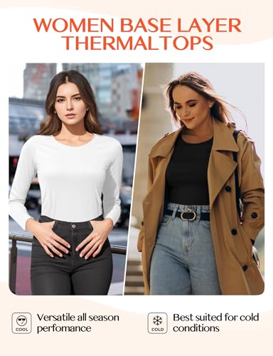Women's Long Sleeve Thermal Underwear Lightweight Compression Baselayer Shirt Women Clothing Premium Comfort Winter Tops