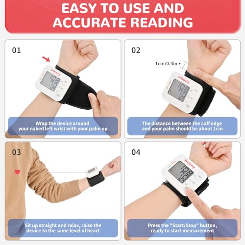 WEONY Blood Pressure Monitor for Home Use,Automatic Wrist Blood Pressure Monitor,Adjustable Wrist Blood Pressure Cuff (5....