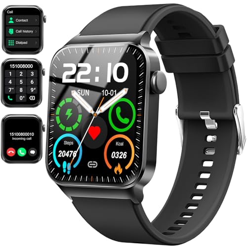 Smart Watch for Men Women, Fitness Tracker Heart Rate Monitor, 1.85" Touch HD Smartwatch for Android iOS IP68 Swimming Wat...