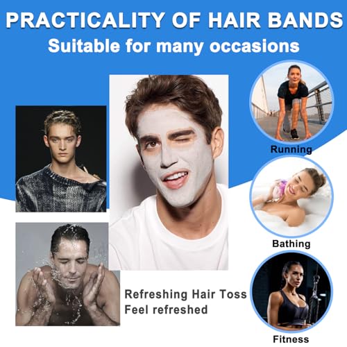 KELUBATU Metal Headbands for Men & Women, Metal Wavy Spring Hair Band, Adjustable Non-Slip Hair Hoop for Sports/Workout/Ru...