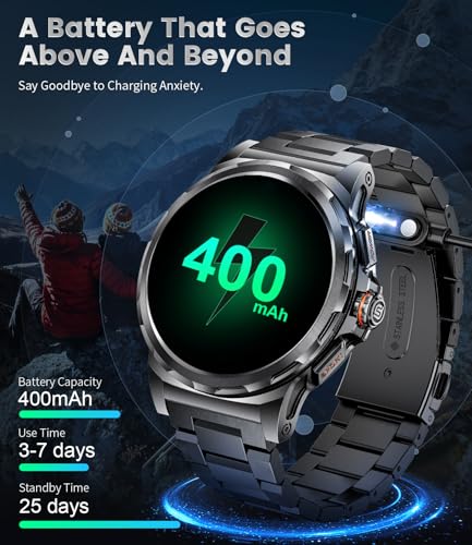 Military Smart Watch for Men(Answer/Dial Calls),1.46'' AMOLED Touchscreen/5ATM Waterproof/120+ Sports Modes Fitness Watch ...