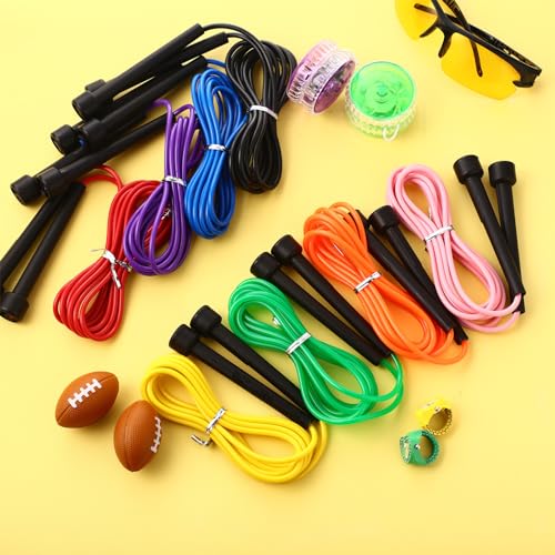 Silipull 72 Pcs PVC Jump Ropes for Fitness 9.2 ft Adjustable Skipping Rope Versatile Unbreakable Speed Rope with Plastic H...