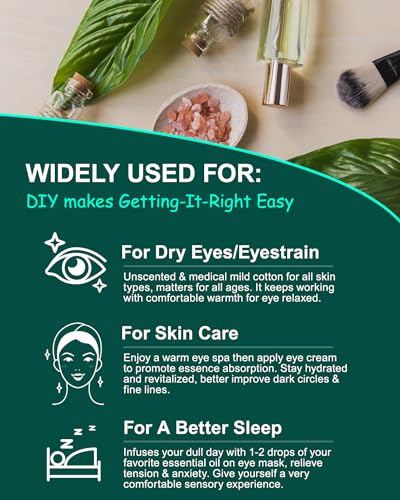16 Packs Steam Eye Masks for Dry Eyes, Self Heating Warm Compress for Eyes Fatigue & Puffiness Relief, Disposable Heated E...