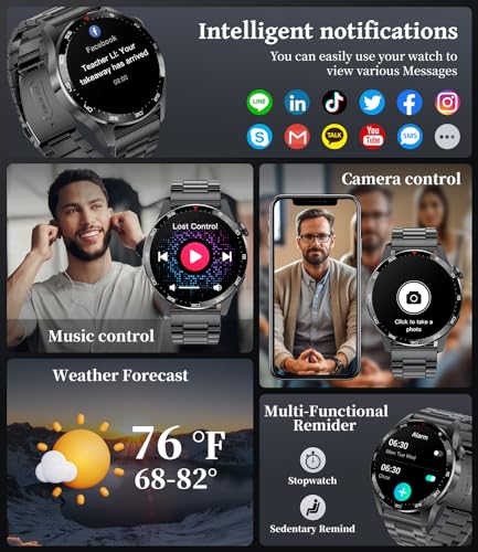 Smart Watches for Men(Answer/Dial Calls),1.43'' AMOLED Always-on Display,Fitness Tracker with Heart Rate/SpO2/Sleep Monito...