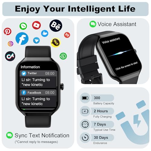 Fempoin Smart Watch for Men Women, 1.96" Smartwatch (Answer/Make Call), IP68 Waterproof Fitness Tracker, 100+ Sport Modes,...