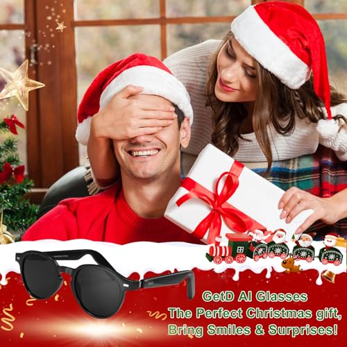 GetD 2026 New AI Glasses for Men & Women, Smart Sunglasses Powered by ChatGPT with 145-Language Translation, Bluetooth 5.4...