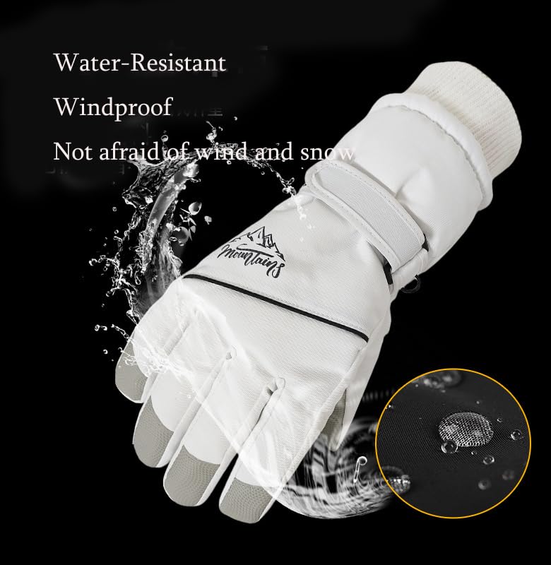 CaySep Winter Ski Gloves for Men-Anti-Slip Windproof Water-Resistant Warm Touchscreen Cycling Gloves for Cold Weather Outdoor