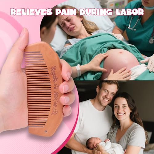 OAKDOLCHE Birth Comb & Massage Roller Ball Kit for Women Labor and Delivery Essentials, Wooden Labor Comb Pregnancy Must H...