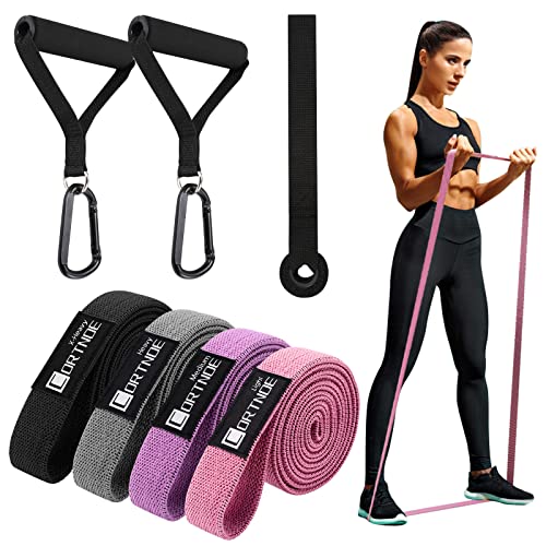 CORTNOE Resistance Bands with Handles,Pull Up Bands Fabric Long Resistance Bands Set of 10 Long Workout Bands with Door An...