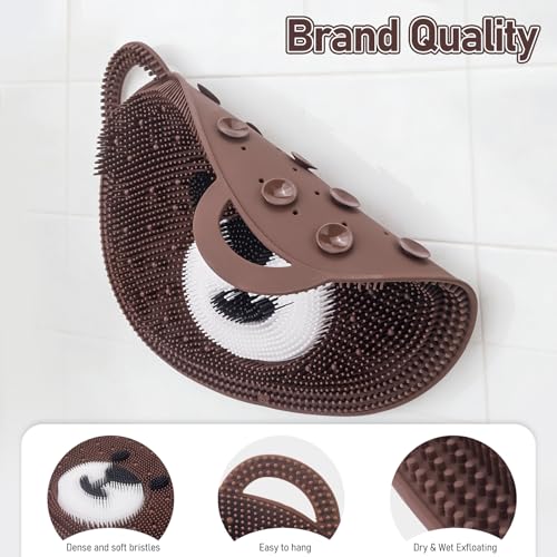 Foot Scrubber Mat in Shower, Silicone Foot Bath Washer Feet Cleaner Brush Pad - Massager Acupressure Mat - Improve Blood C...