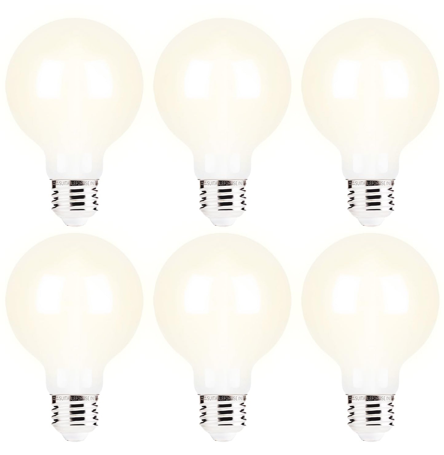Flsnt Vanity Light Bulb 2700K Soft White 6 Pack G25 Led Globe Edison Bulbs For Bathroom Mirror Lighting  Cri90+ Dimmable  40W Equivalent  400Lm  E26 Base  Decorative Bulbs