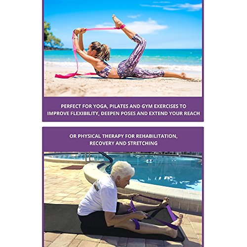 Clever Yoga - 8 ft Yoga Strap for Exercise & Physical Therapy, Leg Stretching Strap Yoga Accessories & Stretching Equipmen...