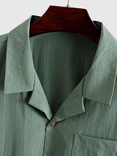 ZAFUL Men's Casual Button-Down Shirts Short Sleeve Striped Dress Shirts Button Down Tops