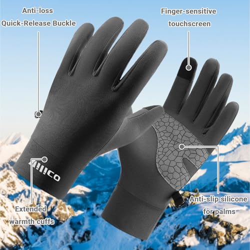 Running Gloves for Men and Women Winter Touch Screen Gloves Lightweight Thermal Liner Gloves with Anti Slip Silicone Palm ...