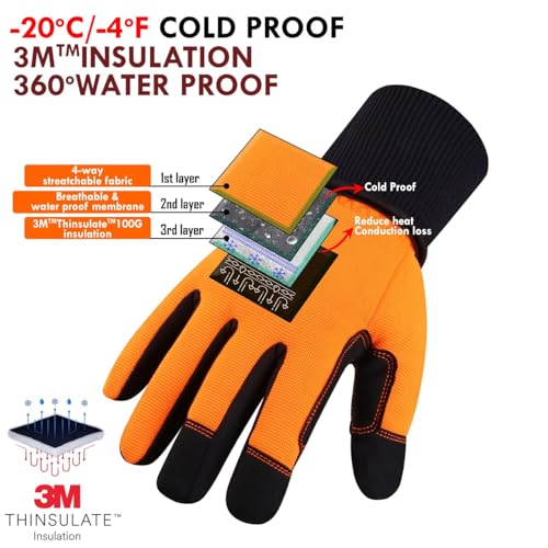 Arsh Sports Waterproof Winter Gloves for Men/Women Warm Thermal 3M Thinsulate -20℉ Windproof Skiing Gloves with Touchscree...