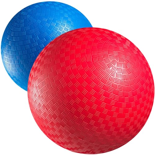Red & Blue Kickball Set - (9 Inch) with Pump for Toddlers Kids & Adults - Indoor & Outdoor Gym Sports Toys - Fun Playgroun...