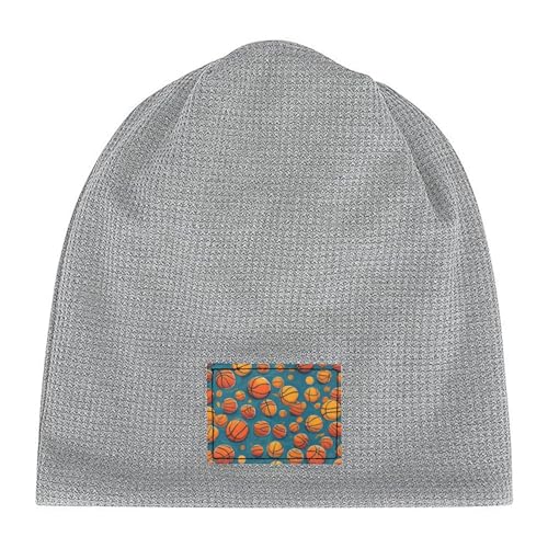 YANYU Basketball Print Lightweight Waffle Pullover Hat Men Women Winter Headwear Outdoor Camping Travel