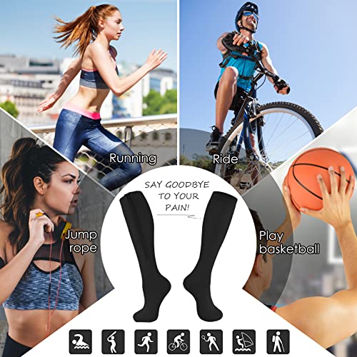 cerpite Zipper Compression Socks, 2 Pairs 15-20 mmHg Closed Toe Compression Stockings for Men Women