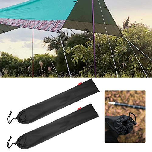 Tomotato 2Pcs Tent Pole Bag, 31.5in Trekking Poles Carrying Bag Tent Stakes Bag Black Portable Canopy Pole Storage Bag Cam...