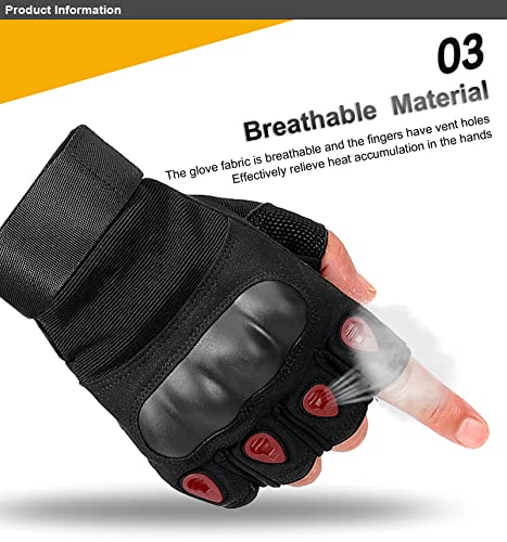 SUJAYU Outdoor Men's Knuckle Protection Workout Training Fingerless Gloves