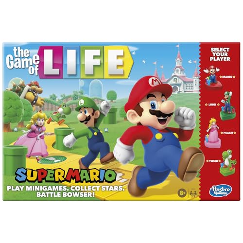 Hasbro Gaming The Game of Life: Super Mario Edition Board Game for Kids Ages 8 and Up, Play Minigames, Collect Stars, Batt...