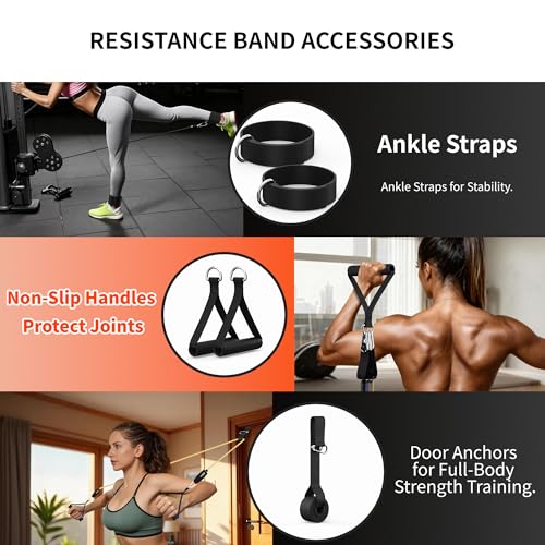 Resistance Bands, Exercise Bands Set for Working Out, Resistance Bands with Handles, Home Gym Workout Bands, Fitness Equip...