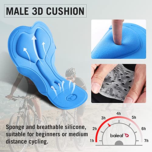 baleaf Men's Padded Bike Shorts Cycling Road Biking Riding Bicycle Cycle Wear Pockets UPF 50+ MTB Accessories Tights