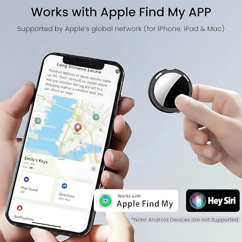 2 Pack Tracker Tag [Apple MFi Certified] Pair with Apple Find My (iOS Only) Air Bluetooth Smart Tag Key Finder Item Locato...