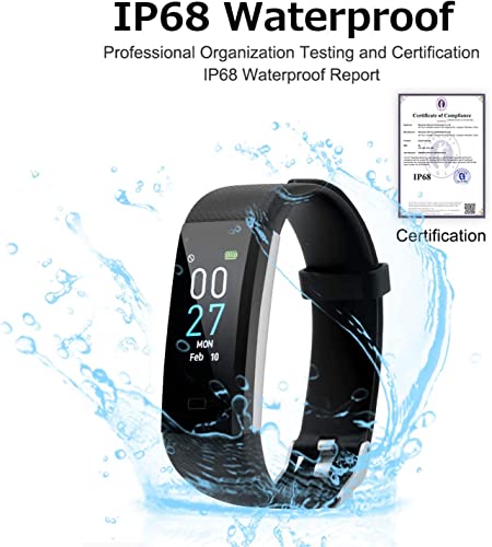 BrilliantHouse Fitness Tracker with Heart Rate Sleep Monitor Step Counter, Activity Tracker IP68 Smart Watch Health Tracke...