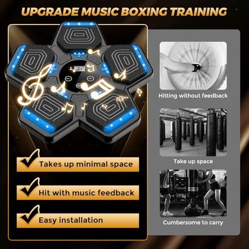 LOLBOX 2025 Music Boxing Machine for Adults and Kids, Smart Interactive Boxing Training Equipment with Gloves Wall Mounte...
