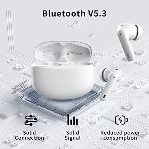 XIAOWTEK A40 Pro Wireless Earbuds, 50Hrs Playtime Bluetooth Earbuds Built in Noise Cancellation Mic with Charging Case, Bl...