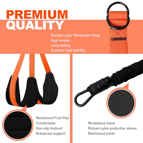 Janhemei Pull Up Assistance Bands 65-260lbs, 4 Heavy Duty Pull Up Resistance Bands with Fabric Feet/Knee Rest for Pull Up ...