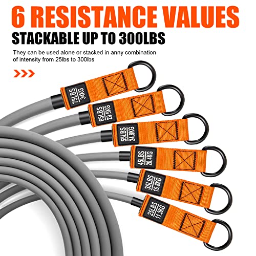 HPYGN Heavy Resistance Bands, 300LBS Exercise Bands for Working Out, Fitness Bands with Handles, Workout Bands for Men, We...
