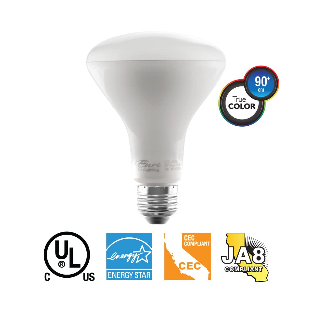 Euri Lighting Dimmable Led Br30 Bulb, 9W (65W Equivalent), 810Lm, Soft White, 3000K, Eb30-5000Cec, Damp Rated