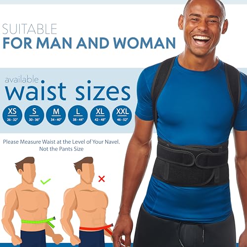 Selbite Posture Corrector for Men and Women - Back Brace for Upper and Lower Body Support - Adjustable Straightener with P...