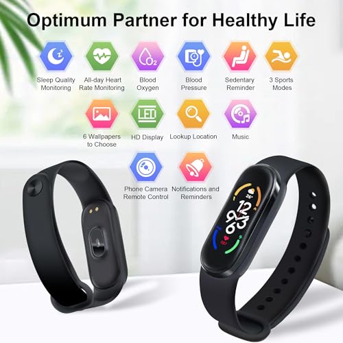 Consss Fitness Tracker Watch, 4-7 Day Battery Life, Pedometer, Blood Oxygen, Heart Rate, Sleep & Stress Monitoring, Waterp...
