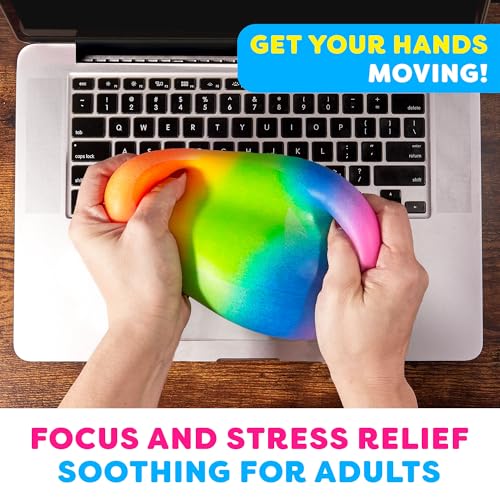 Power Your Fun Arggh Rainbow Giant Stress Balls for Adults - 3.75 Inch Large Stress Balls for Kids Squishy Toys Ball Stres...