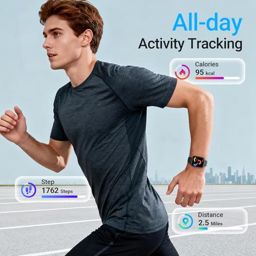 Fitpolo Smart Watch, 1.85" AMOLED Fitness Tracker with Bluetooth Call, Heart Rate/Sleep/SPO₂ Monitor, 100+ Sports Modes, 3...