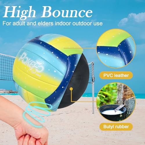 PQKEFO Volleyball,Soft Indoor Outdoor Volleyballs for Kids/Youth/Adults/Elders Gym Games Beach Play and Training（ Official...