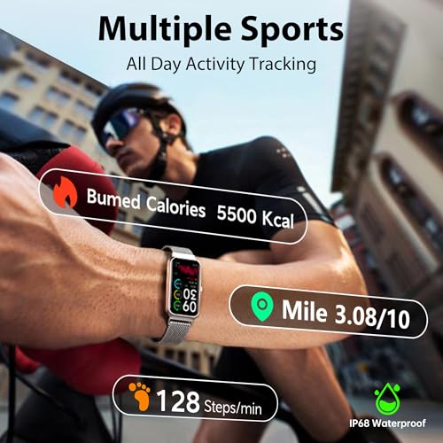 Fitness Tracker with 24/7 Continuous Heart Rate, Blood Oxygen Monitor, Smart Watch with Sleep Monitor, IP68 Waterproof Act...