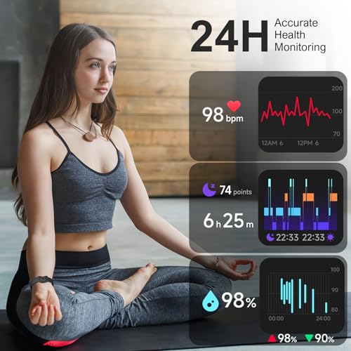 VMQIPNS Fitness Tracker,Smart Watch with 24/7 Heart Rate Blood Oxygen Sleep Monitor,1.47" HD Touchsreen with Step & Calori...