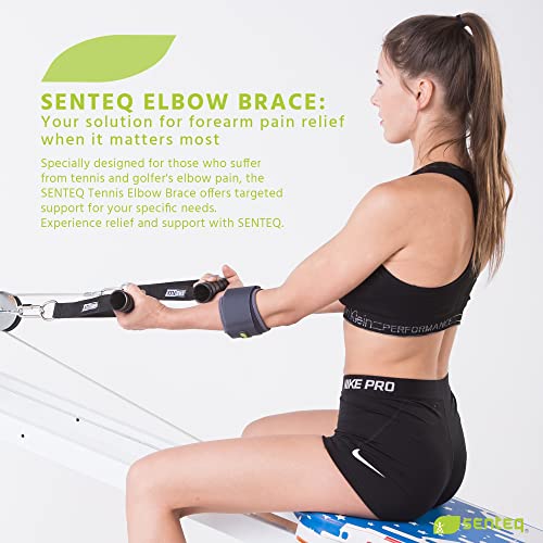 SENTEQ Elbow Brace Support Strap - Forearm Compression Sleeve, Tennis Elbow Brace for Men and Women, Fit Wrap Band for Wei...