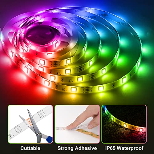 HOUHUI LED Strip Lights 6.56Ft, RGB LED Lights Strip for 40-60in TV Backlight, RGB Color Strips Light Waterproof IP65 with...